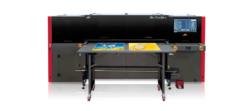 In-house EFI Pro 16h hybrid printer at Print Wave for yard signs