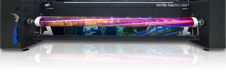 In-house wide-format production of vibrant fabric signage