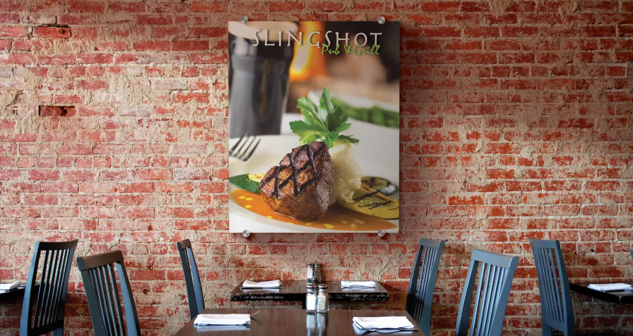 Custom acrylic wall display and branding elements